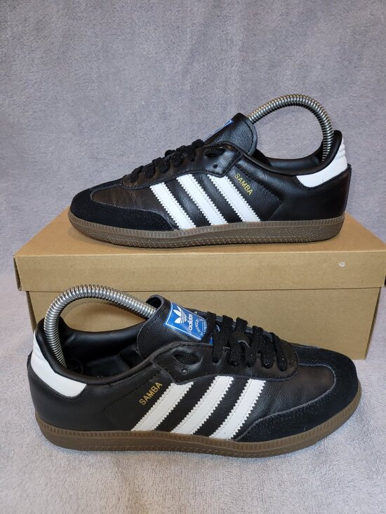 Adidas Samba OG Black Shoes - Adidas Samba OG Black Clear Granite Women's Leather Women's Size 6 Shoes IG9031